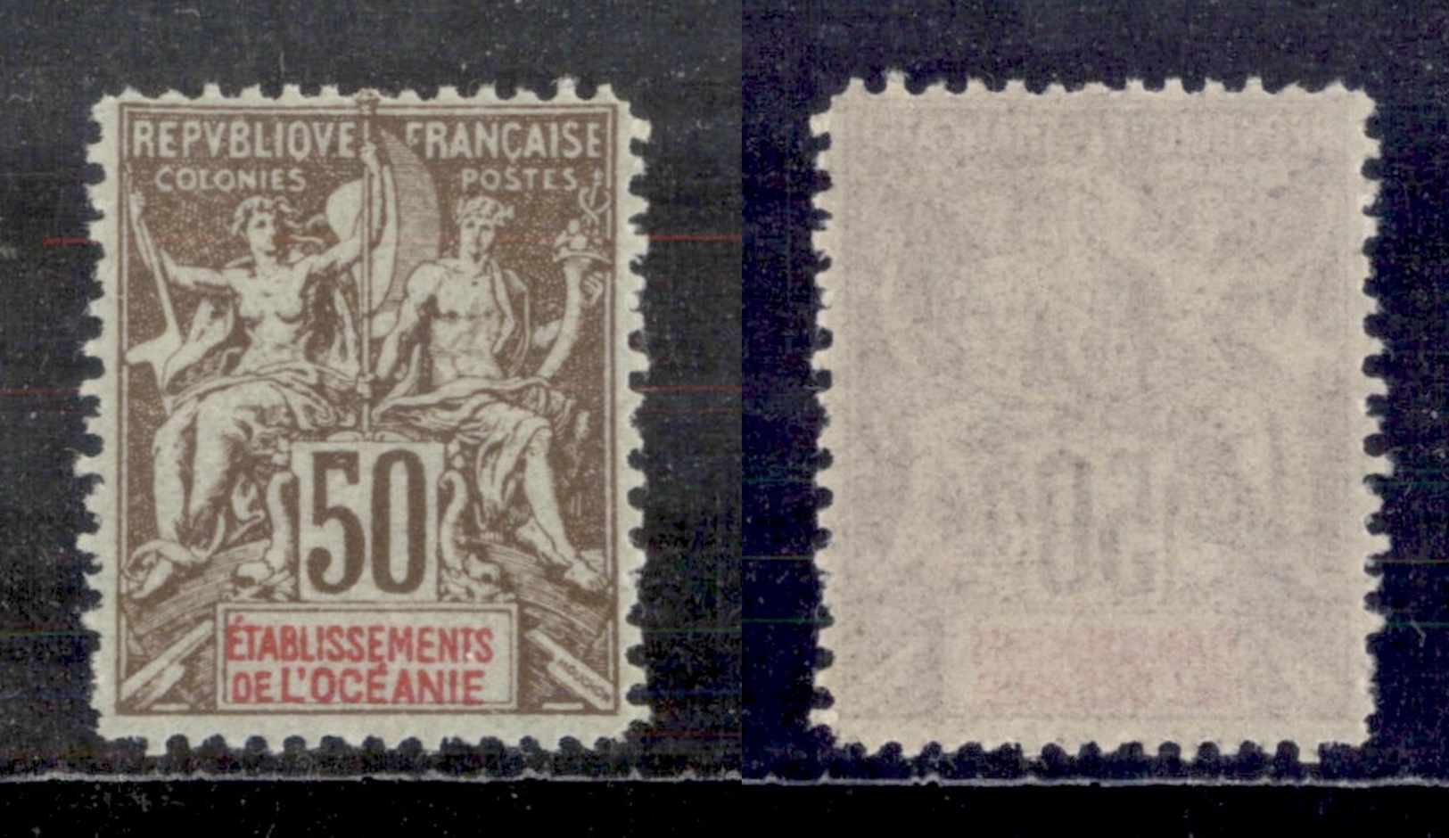 0262 FRANCIA - Occupazioni - Etablissements De L'Oceanie - 1900 – 50 Cent (Mich. 20) – Nuovo Con Gomma - Otros & Sin Clasificación