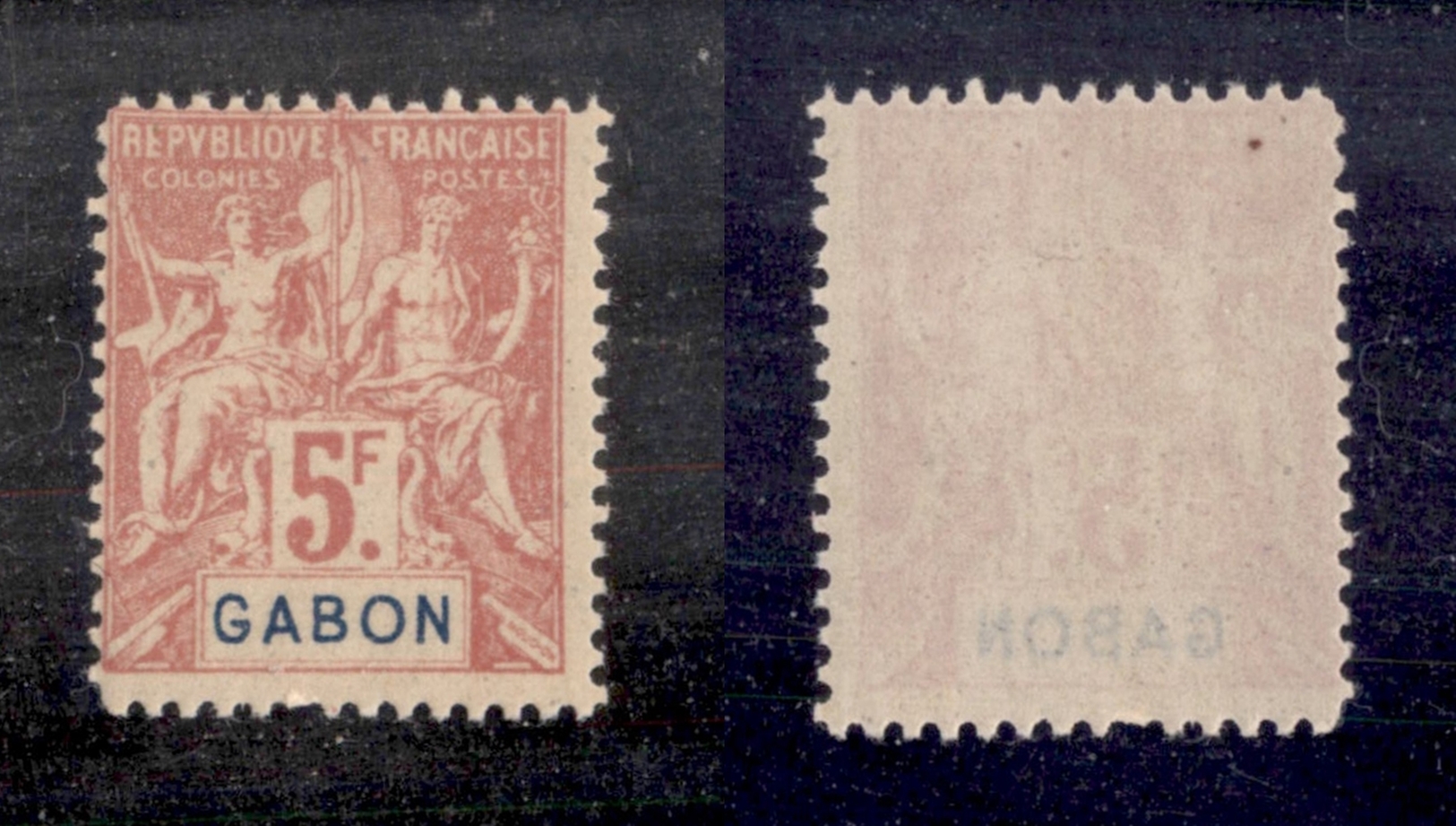 0273 FRANCIA - Occupazioni - Gabon - 1904 – 5 Franchi (Mich. 32) – Nuovo Con Gomma - Other & Unclassified