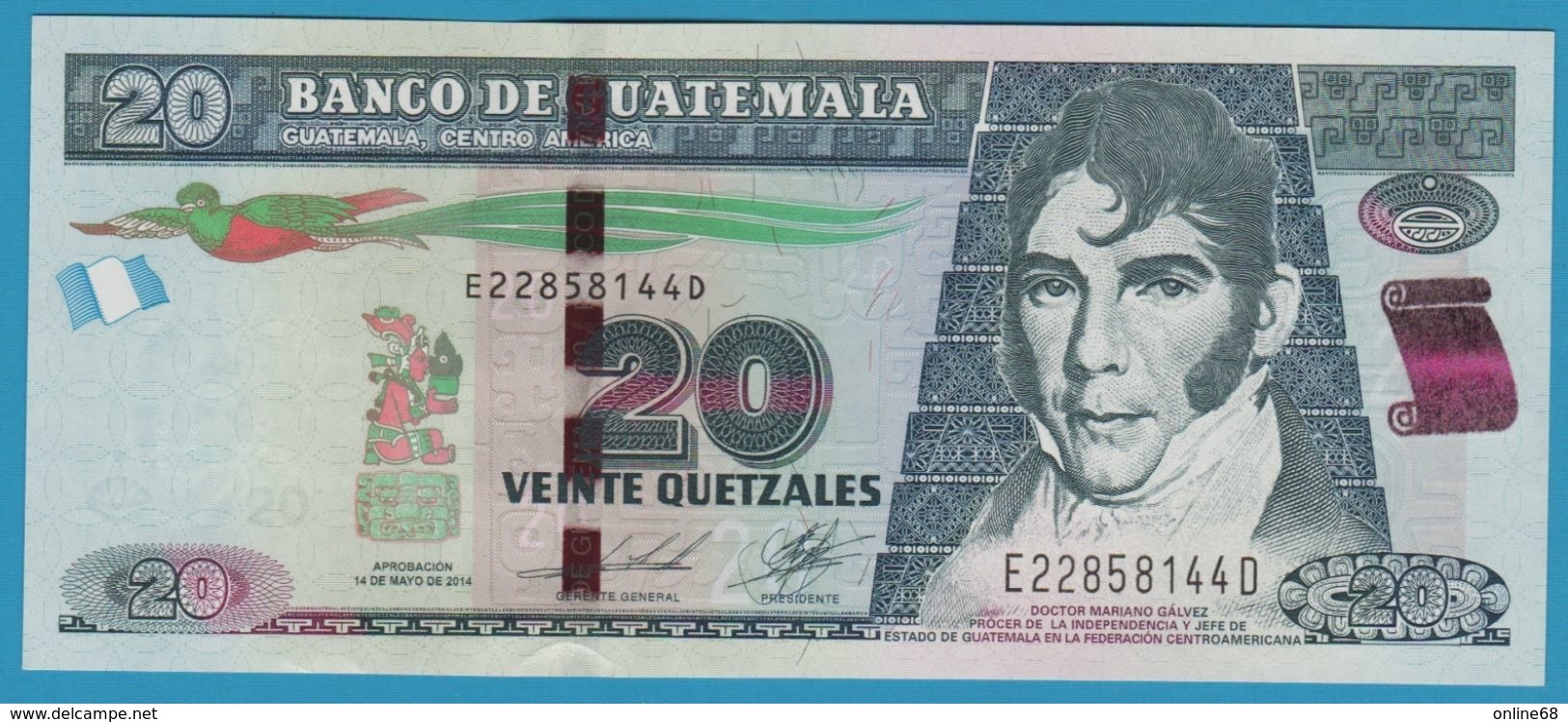 GUATEMALA 20 Quetzales 14.05.2014  Serie E…D  P# 124 - Guatemala