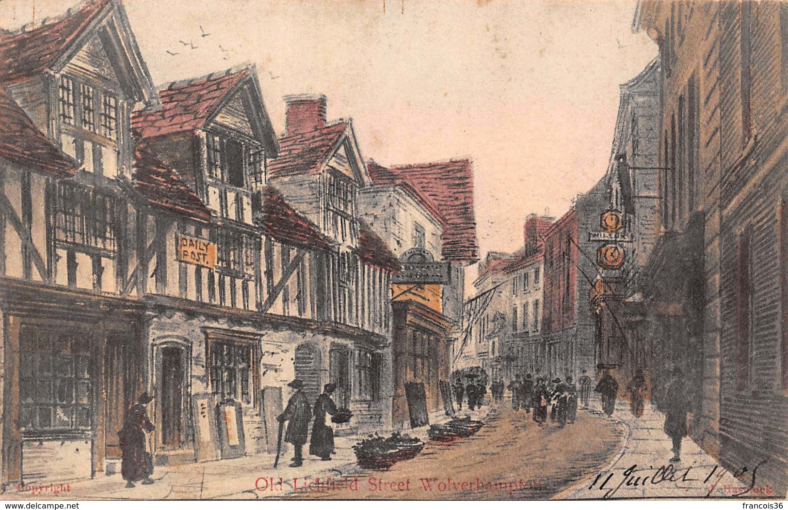 Angleterre - Wolverhampton - Old Lichfield Street - Rue Ancienne 1905 - Wolverhampton