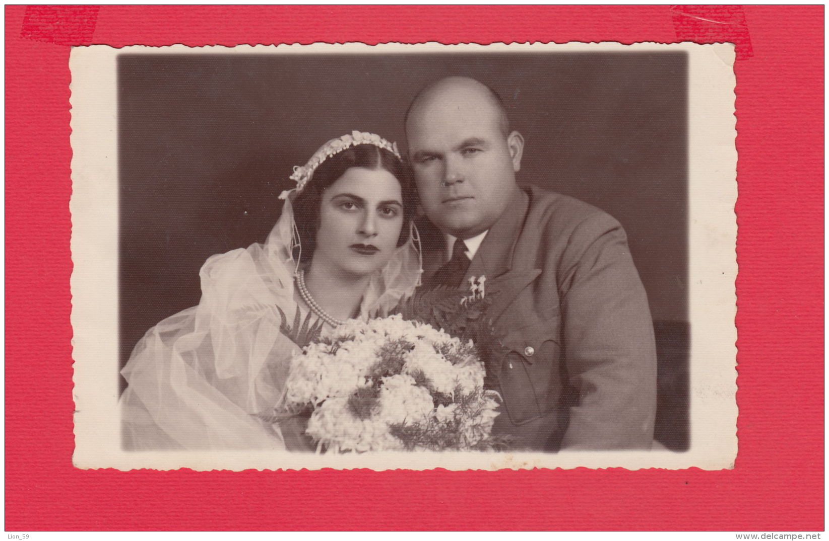 220976 / Real Photo  SOFIA 1936  Marriage Mariage WEDDING - Bride And Groom Bridegroom Bulgaria Bulgarie Bulgarien - Personnes Anonymes