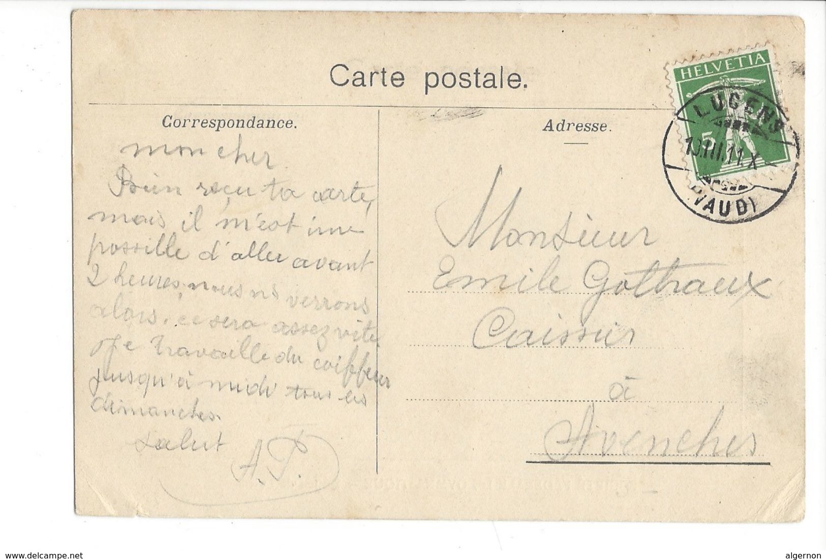 18512 -  Société Fédérale De Gymnastique Sectio De Lucens 1911 - Lucens