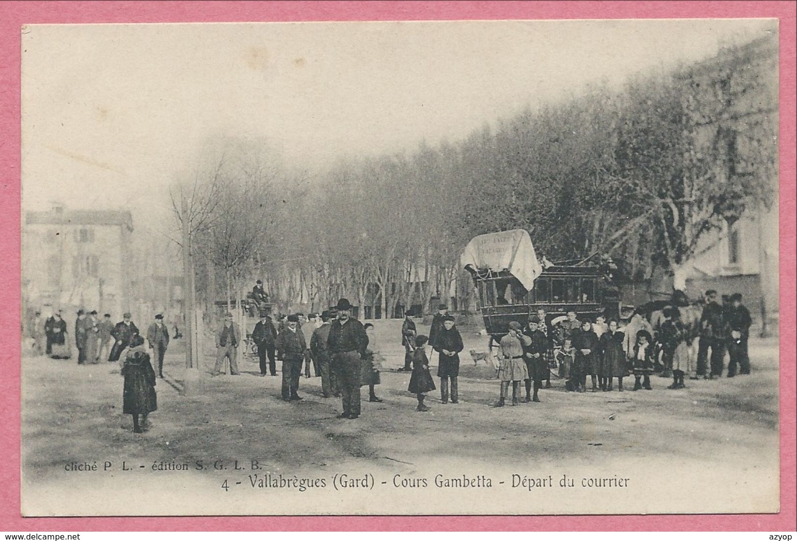 30 - VALLABREGUES - Cours Gambetta - Départ Du Courrier - Autres & Non Classés