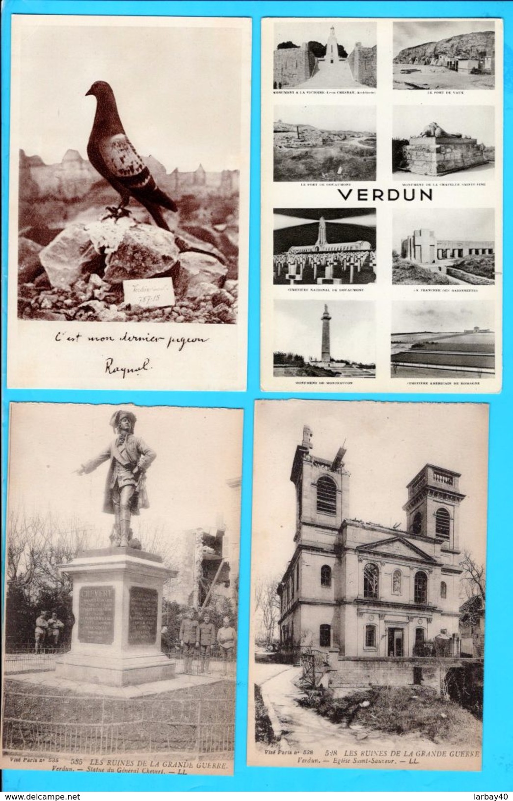 Lot De 12 Cpa  Carte Postale Ancienne - Verdun Rue Mazel Dernier Pigeon Porte St Paul Ect - Verdun