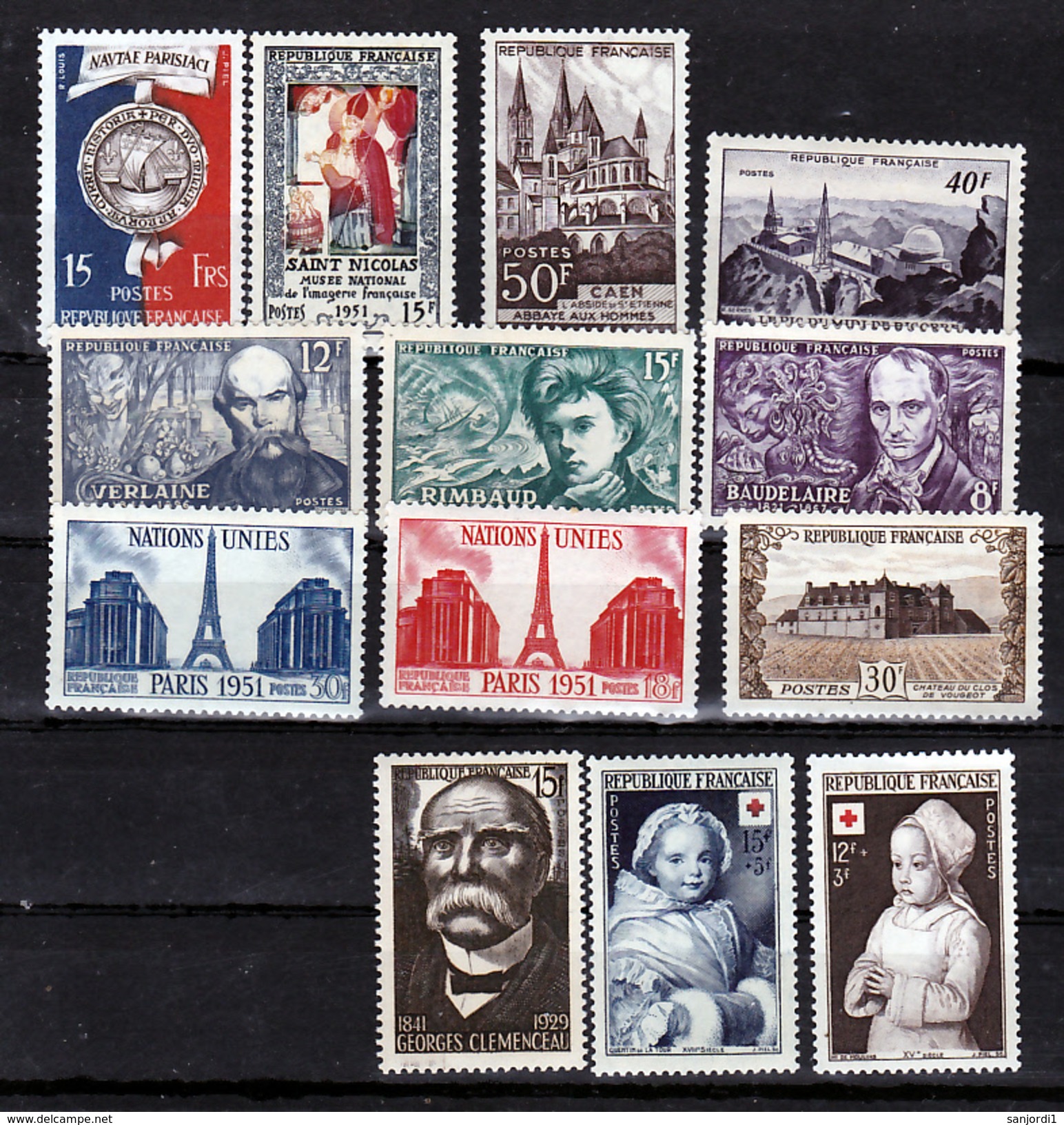 France 1951 878 918 Poste Neuf ** TB MNH SiN CHARNELa Cote 155 - 1950-1959