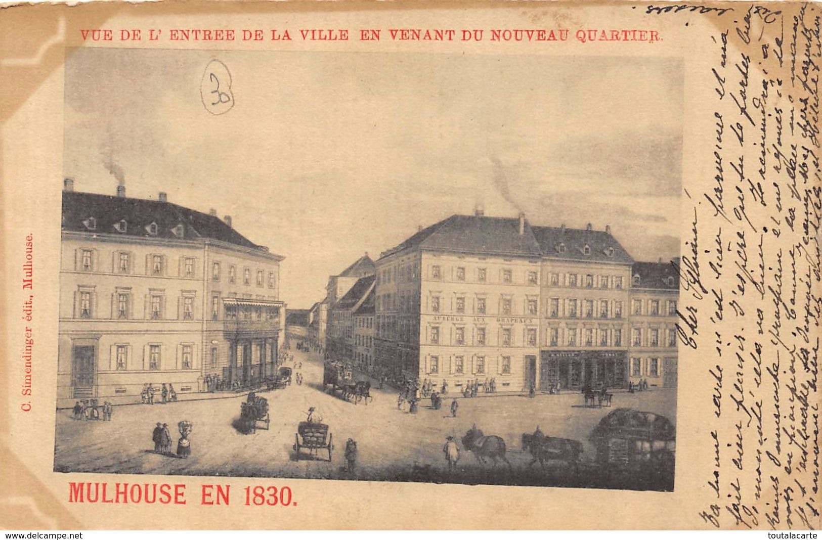 CPA 68 MULHOUSE EN 1830 VUE DE L ENTREE DE LA VILLE EN VENANT DU NOUVEAU QUARTIER - Mulhouse