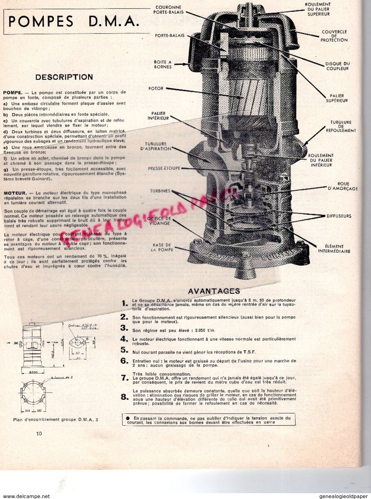 92- ST SAINT CLOUD- PARIS-RARE CATALOGUE POMPES GUINARD- 1951- VUE GENERALE USINES DE CHATEAUROUX 36- AGRICULTURE