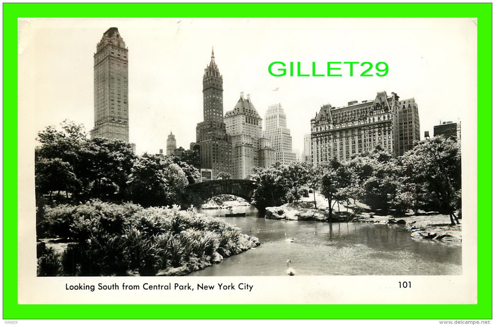 NEW YORK CITY, NY - LOOKING SOUTH FROM CENTRAL PARK - ACTUAL PHOTOGRAPH - - Parchi & Giardini