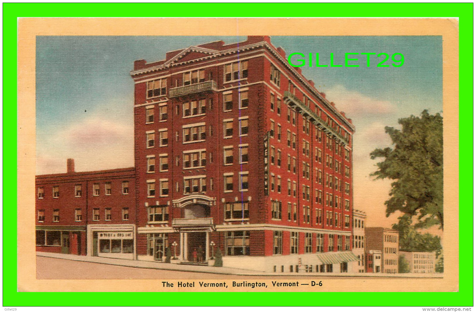 BURLINGTON, VT - THE HOTEL VERMONT - THE DEXTER PRESS - PUB. BY McAULIFFE PAPER CO - - Burlington