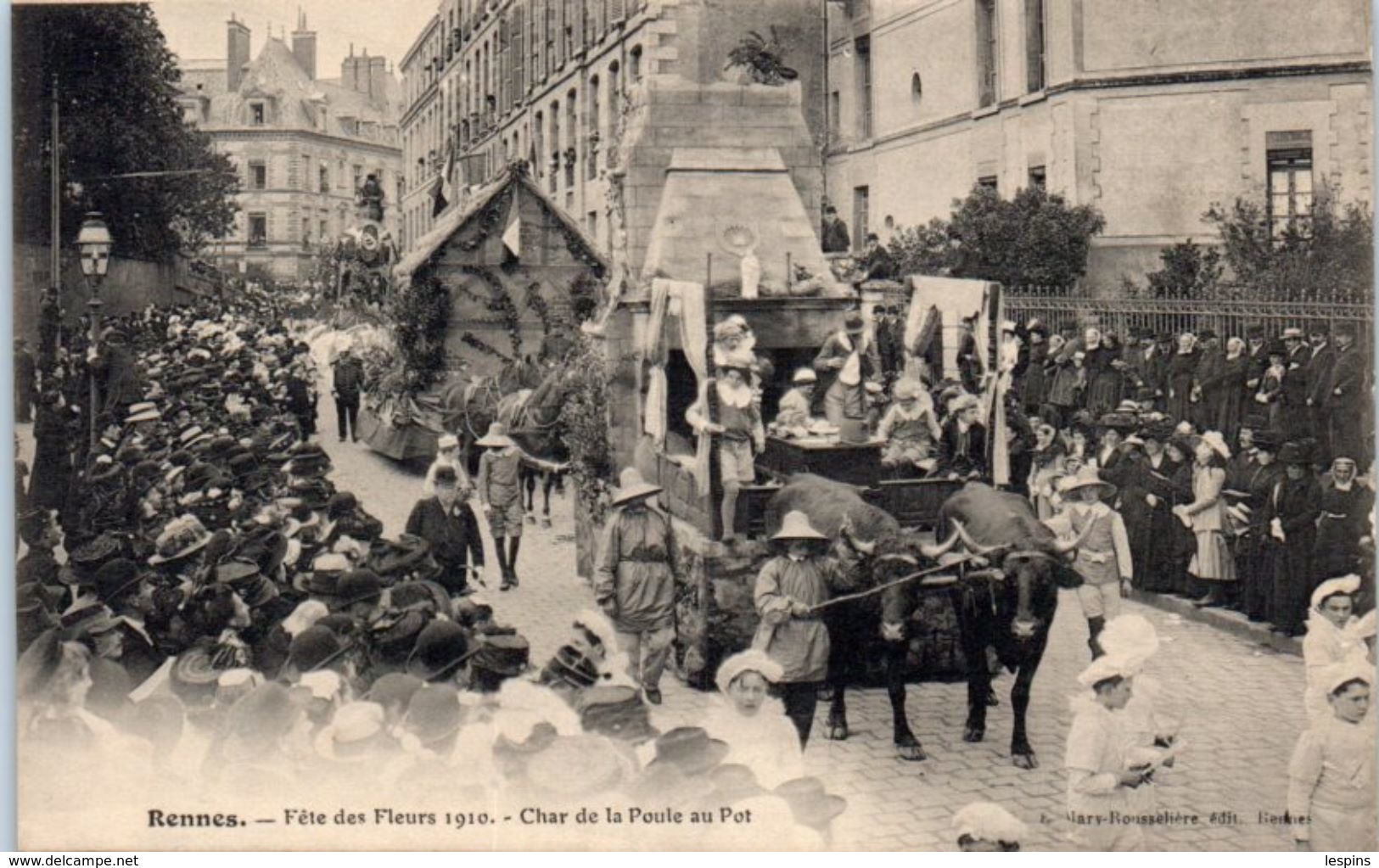 35 - RENNES -- Fête Des Fleurs 1910 - Char De La Poule Au Pot - Rennes