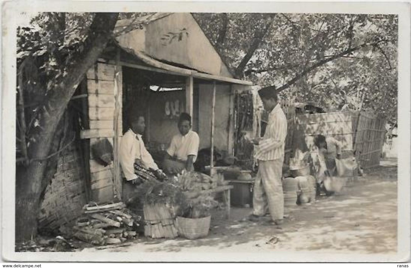 CPA JAVA Jawa Indonésie Inde Hollandaise Circulé Carte Photo Commerces Marché - Indonesië