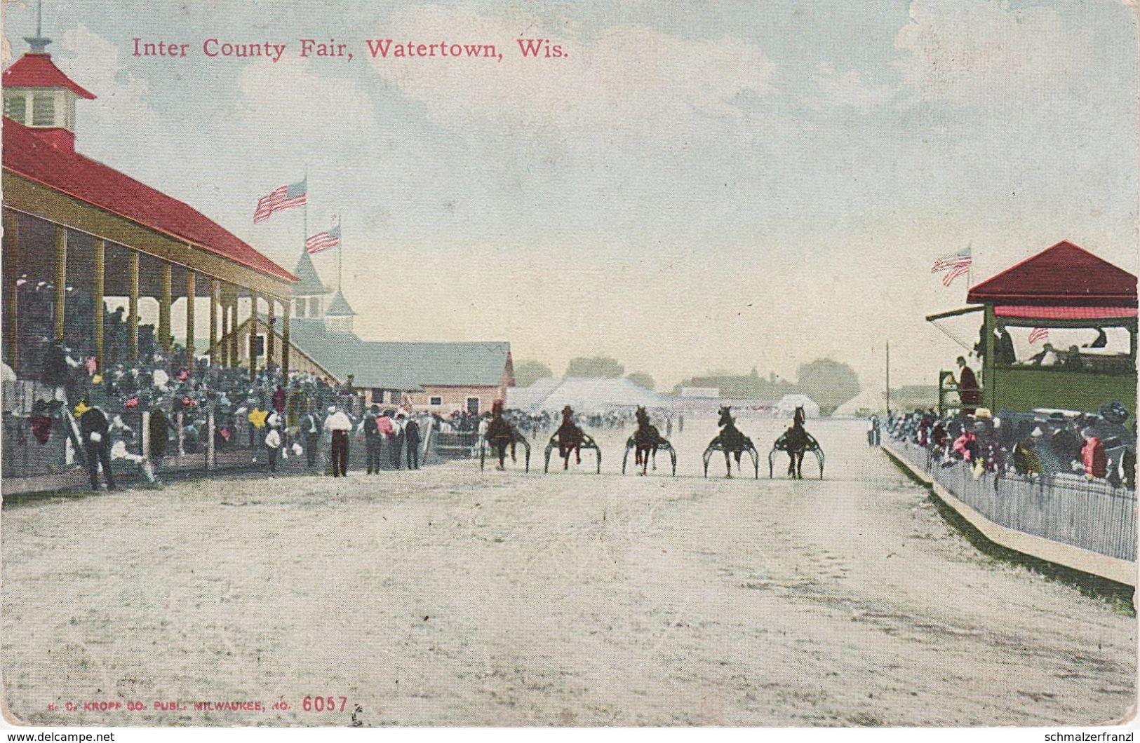 AK Watertown Inter County Fair Horse Race Racecourse Racetrack A Waukesha Madison Clyman Wisconsin WI United States USA - Waukesha