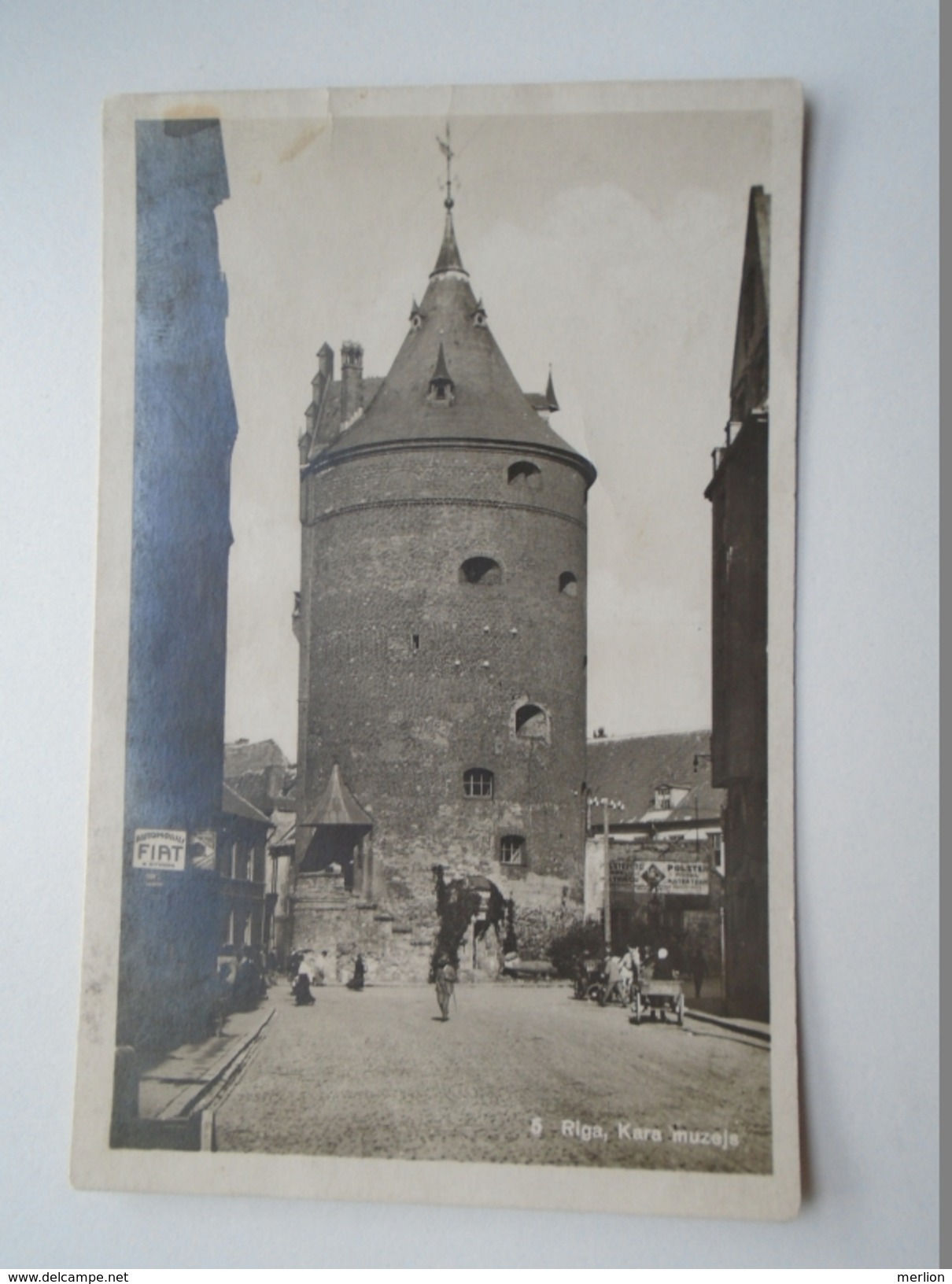 D155782 LATVIA RIGA -  FIAT  Shop - Automobili FIAT - M.Sitmans - Street Scene RPPC - Latvia