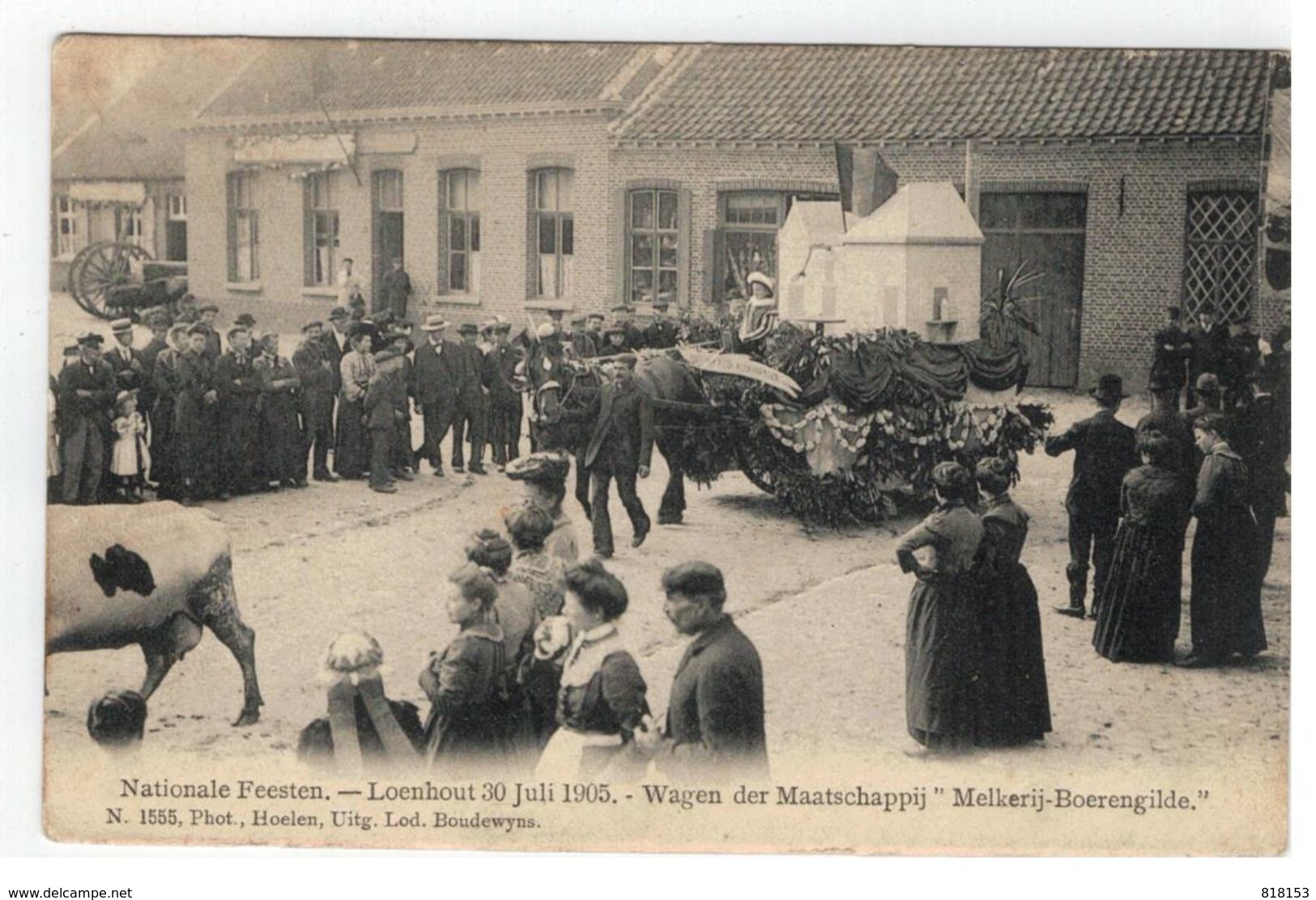 Loenhout: Nationale Feesten 30 Juli 1905. Wagen Der Maatschappij "Melkerij-Boerengilde" - Wuustwezel