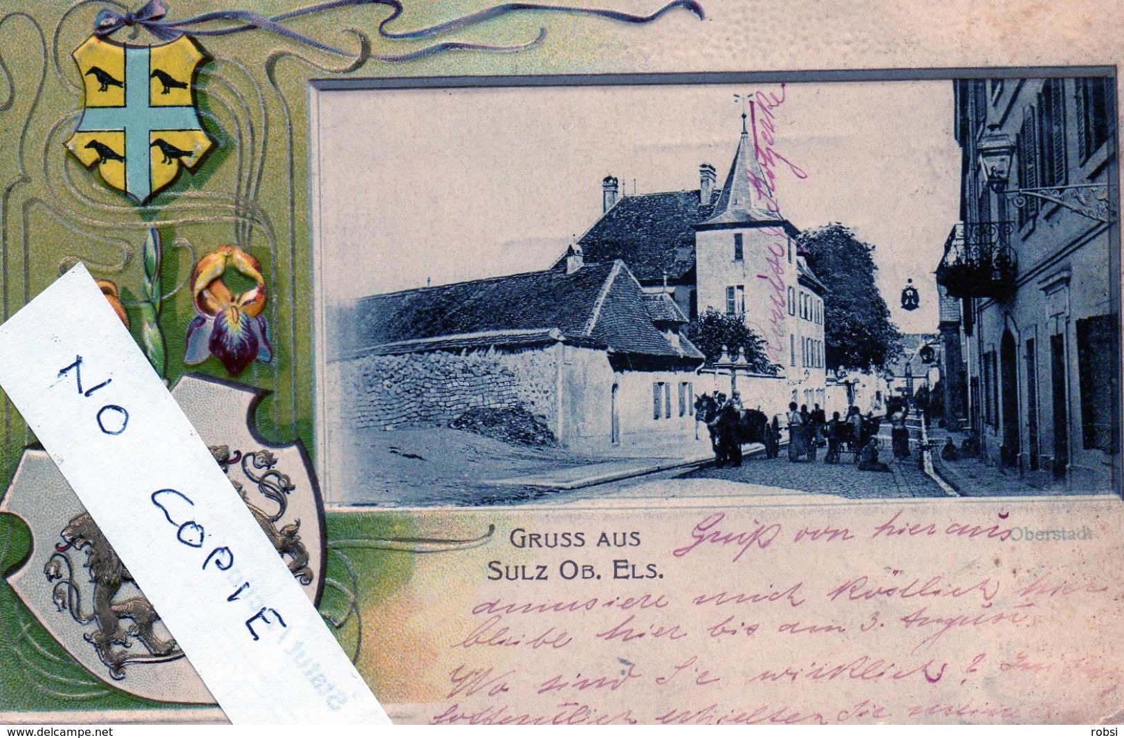 68 Haut-Rhin Soultz, Carte Gaufrée, Avec Blason, Buchenek - Soultz