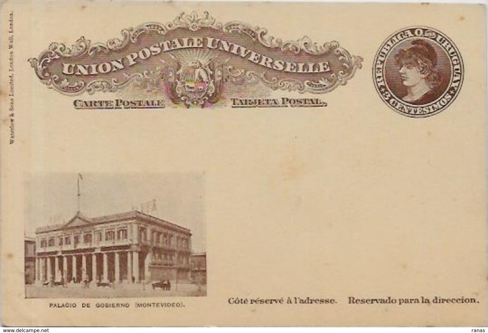 CPA Uruguay Entier Postal Non Circulé - Uruguay