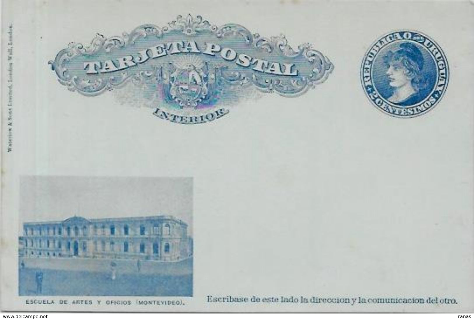 CPA Uruguay Entier Postal Non Circulé - Uruguay