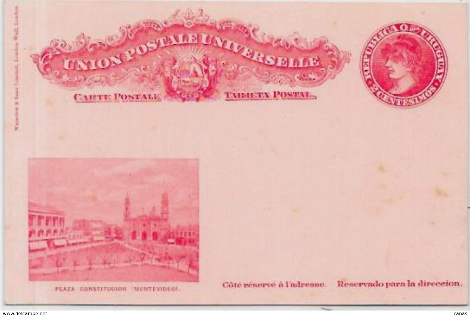 CPA Uruguay Entier Postal Non Circulé - Uruguay