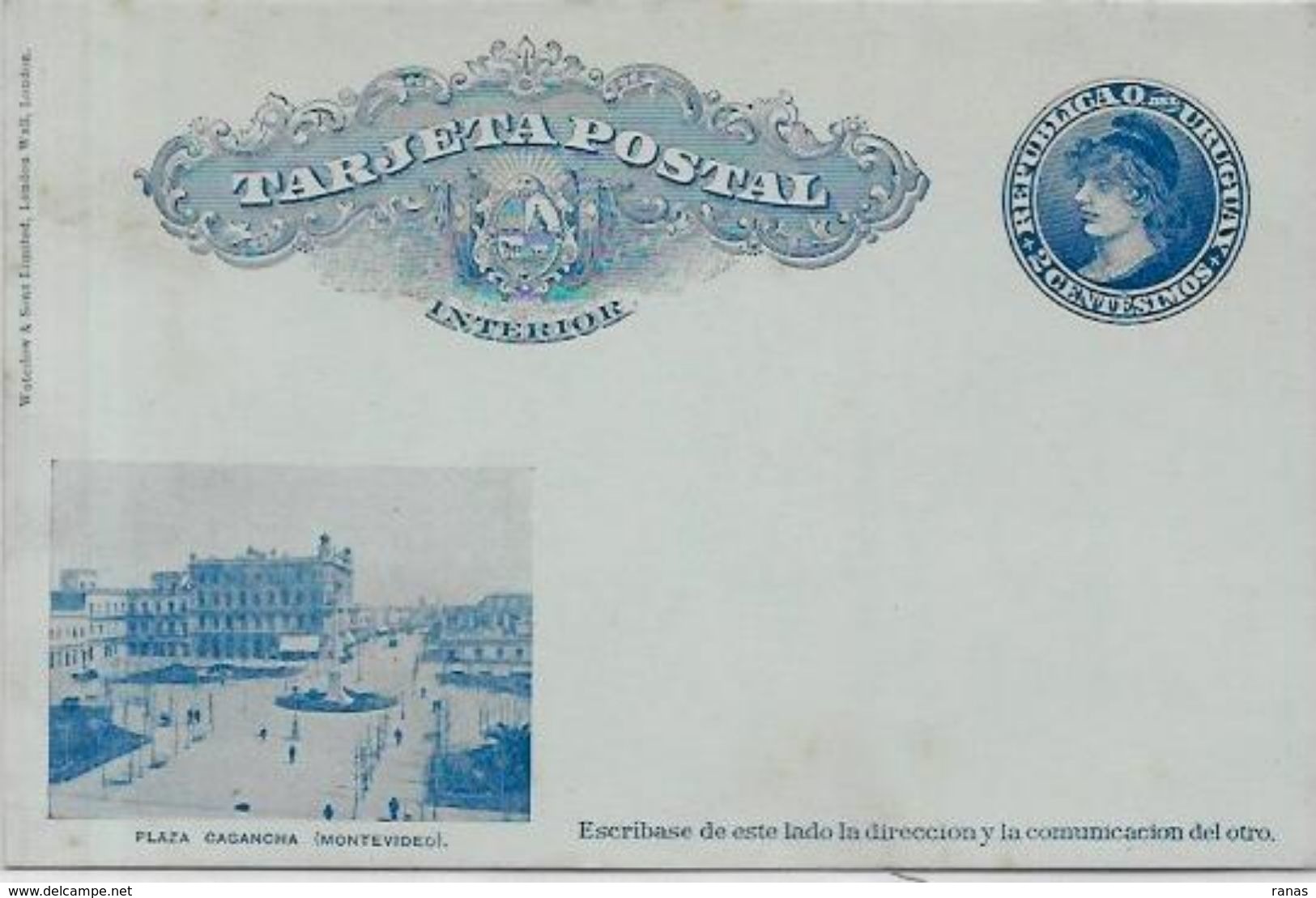 CPA Uruguay Entier Postal Non Circulé - Uruguay