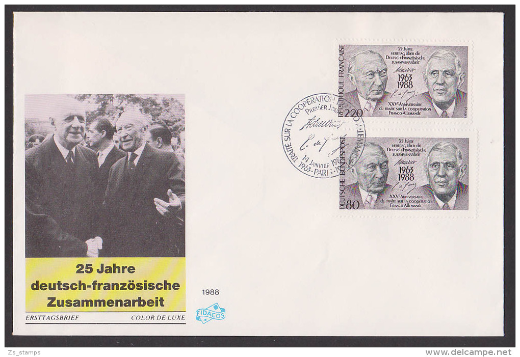 Konrad Adenauer Charles De Gaulle Vertrag Deutsch-französiches Zusammenarbeit - Lettres & Documents