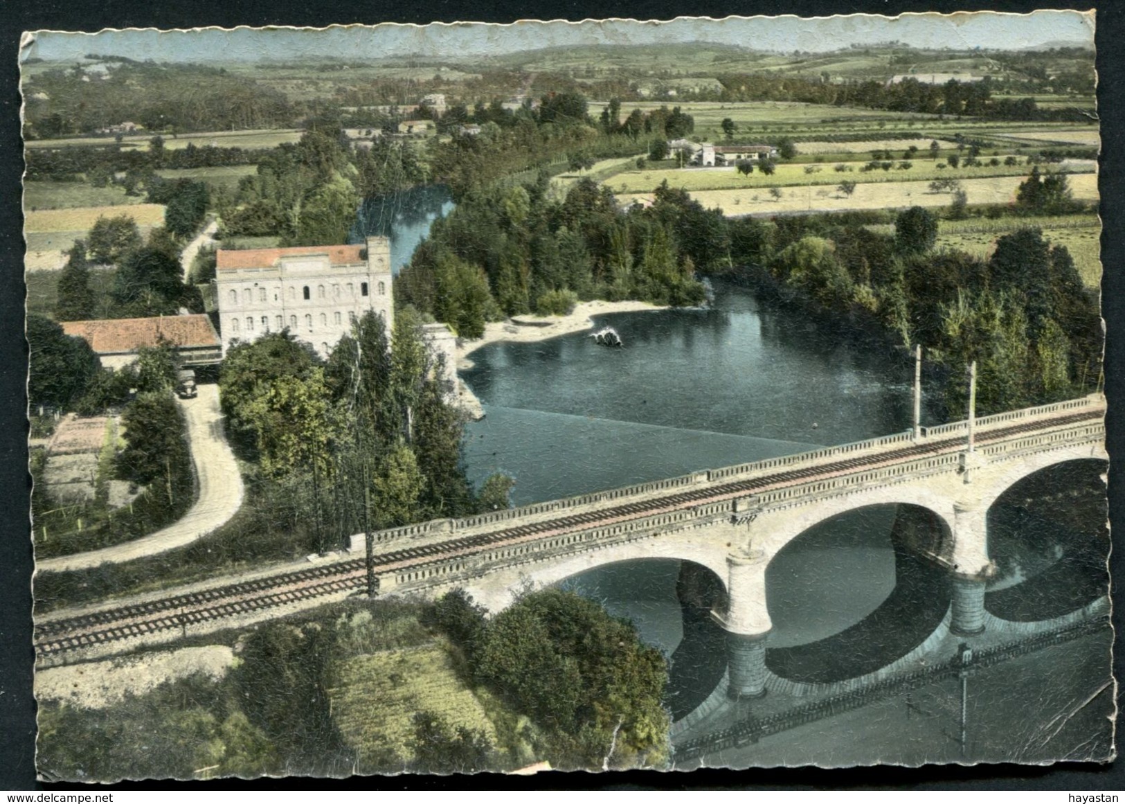 EN AVION AU DESSUS DE ALBIAS - LE MOULIN ET LE PONT DU CHEMIN DE FER - Albias