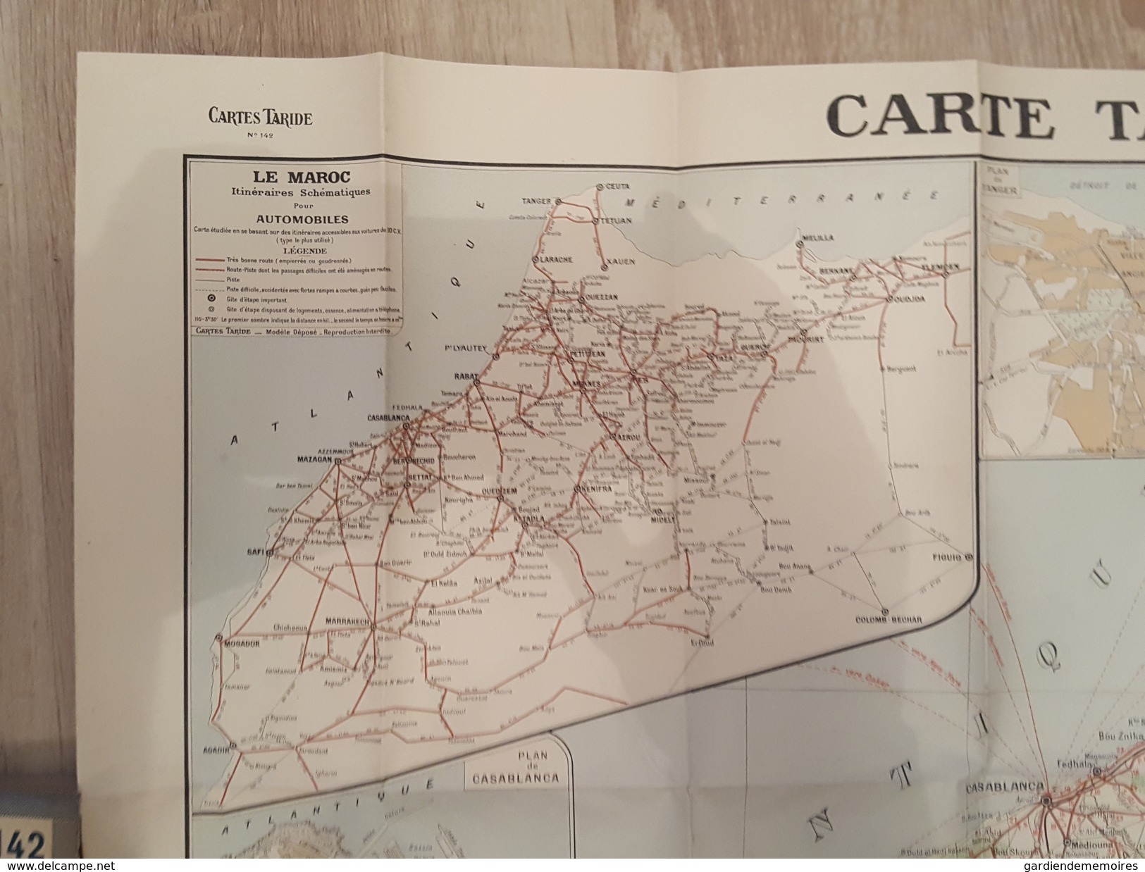 Grande Carte Routière Taride N°142 - Tout Le Maroc - Cartes Routières