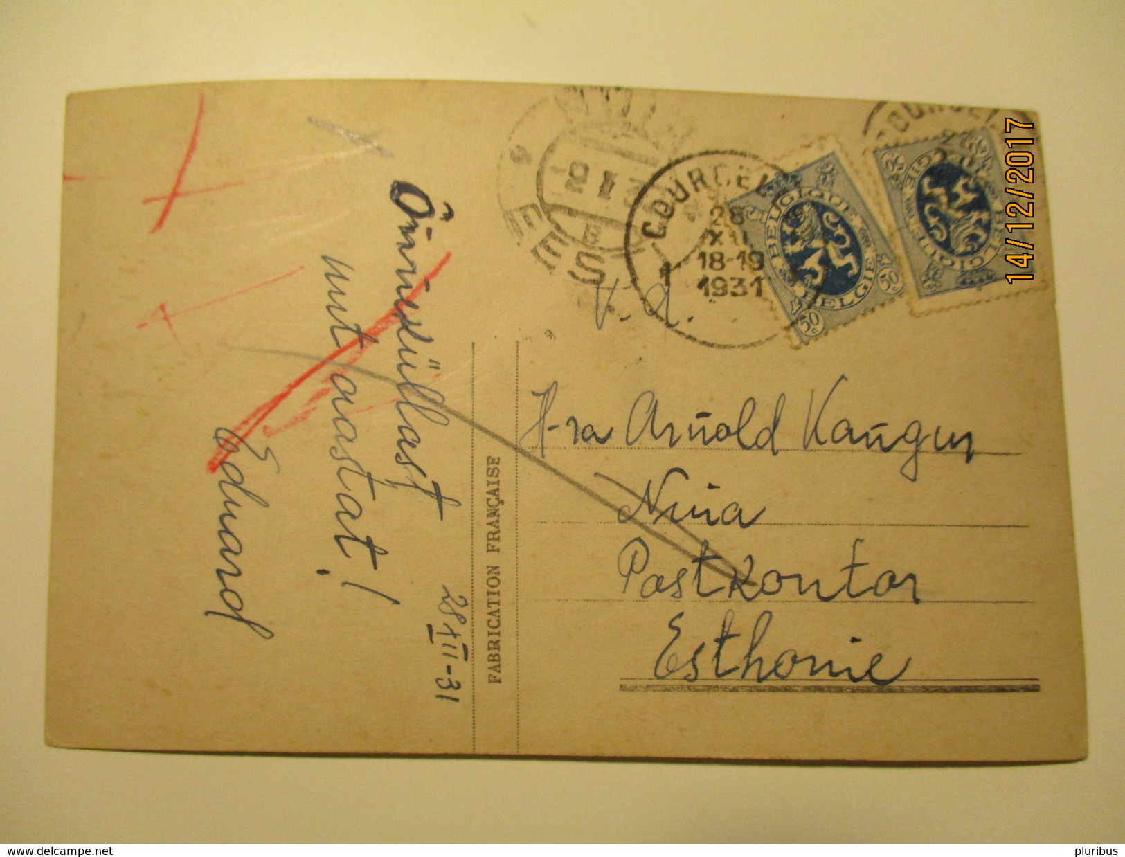 COURSELLES TO ESTONIA    , OLD POSTCARD , RA - Other & Unclassified