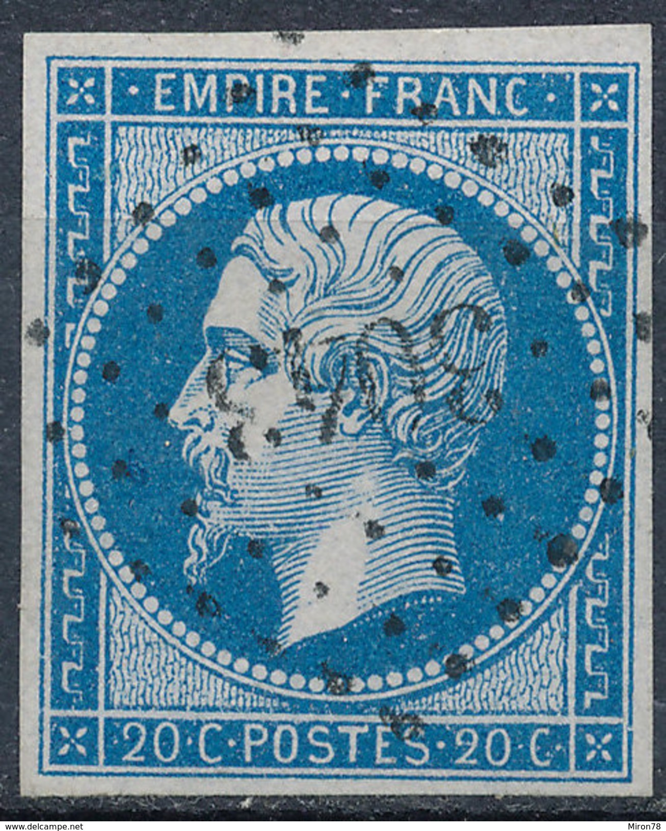 Stamp France Timbre 1853 20c Used Fancy Cancel Numeral Lot#2 - 1853-1860 Napoleon III