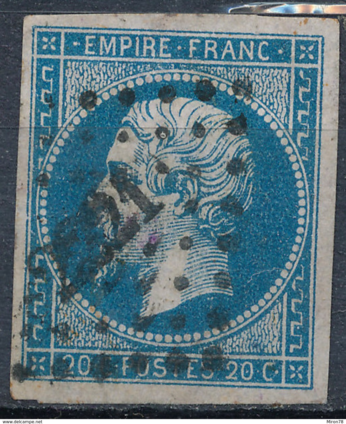 Stamp France Timbre 1853 20c Used Fancy Cancel Numeral Lot#11 - 1853-1860 Napoléon III