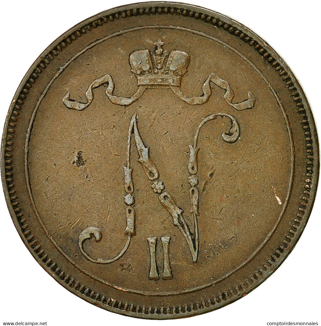 Monnaie, Finlande, Nicholas II, 10 Pennia, 1896, TTB+, Cuivre, KM:14 - Finlande