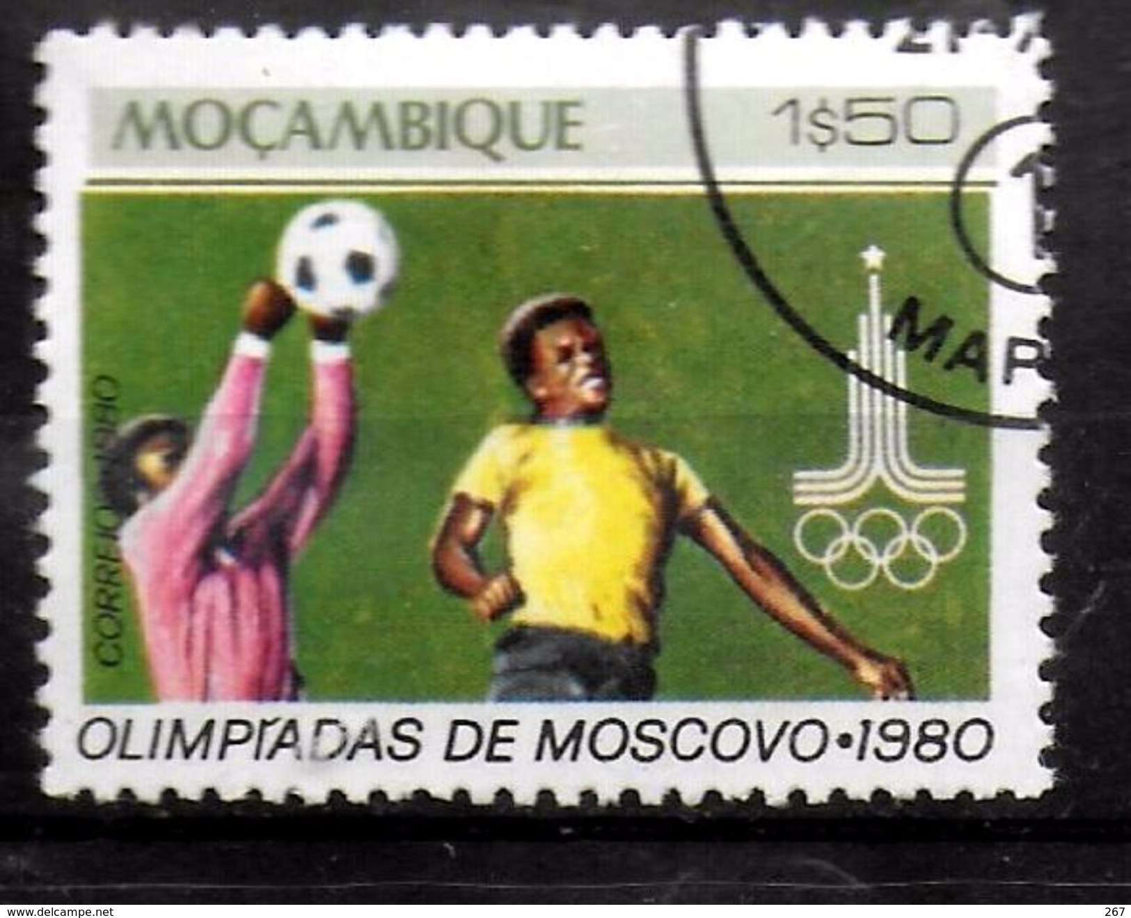 MOZAMBIQUE   N° 760  Oblitere   JO 1980    Football  Soccer Fussball - Usati