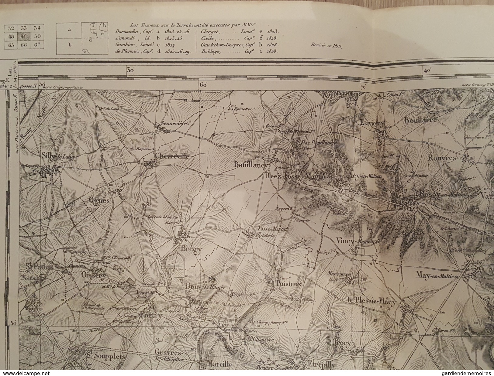 Meaux1916 - Carte Topographique - Levée Par Les Officiers Du Corps D'Etat Major Le Trait Par Thuiller, La Lettre Hacq - Cartes Topographiques