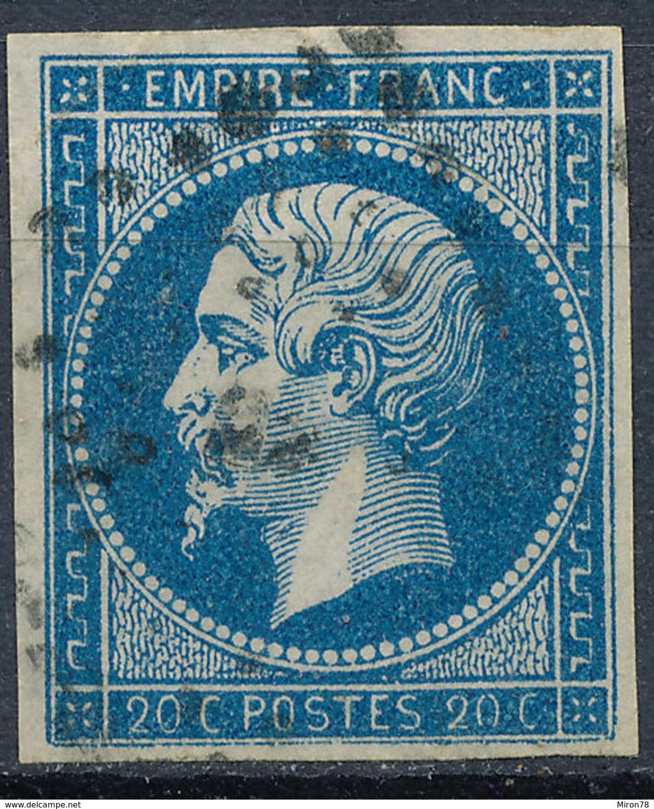 Stamp France Timbre 1853 20c Used Fancy Cancel  Lot#20 - 1853-1860 Napoléon III.