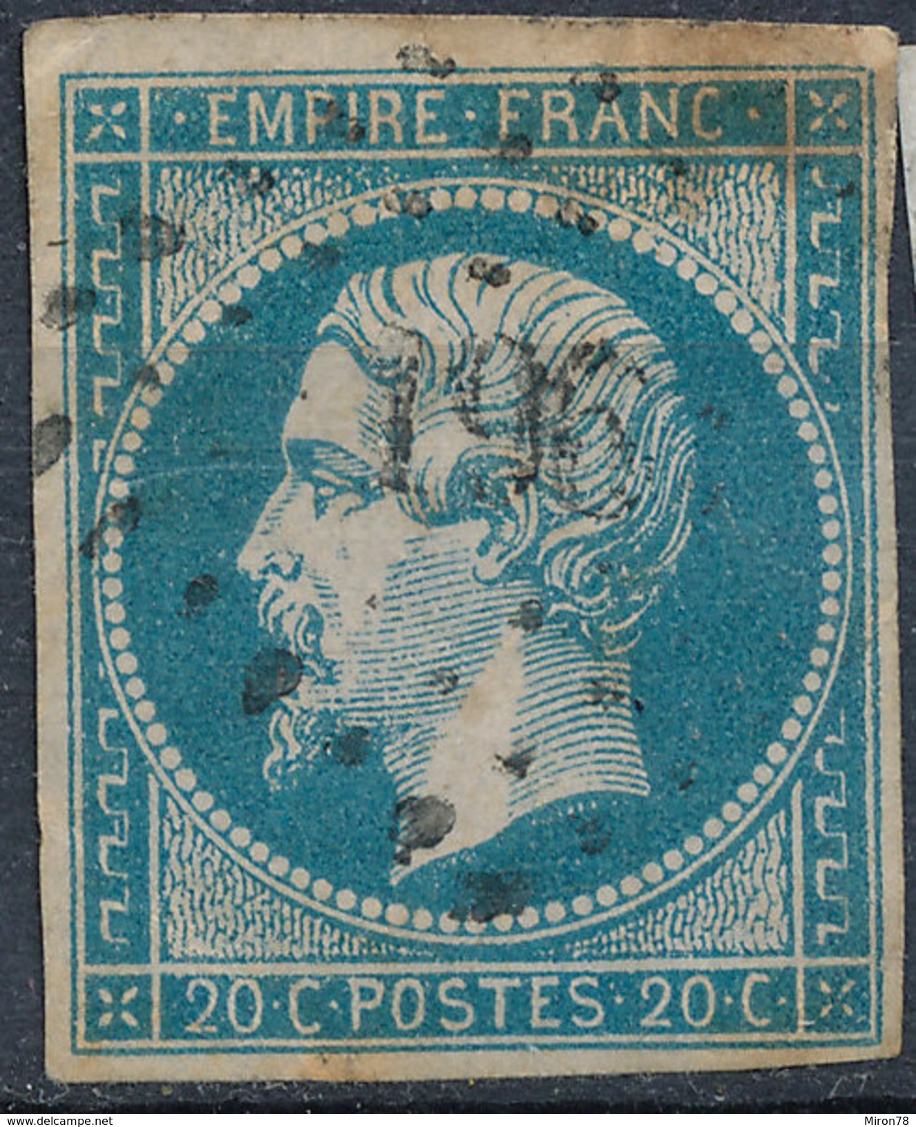 Stamp France Timbre 1853 20c Used Fancy Cancel  Lot#91 - 1853-1860 Napoleone III