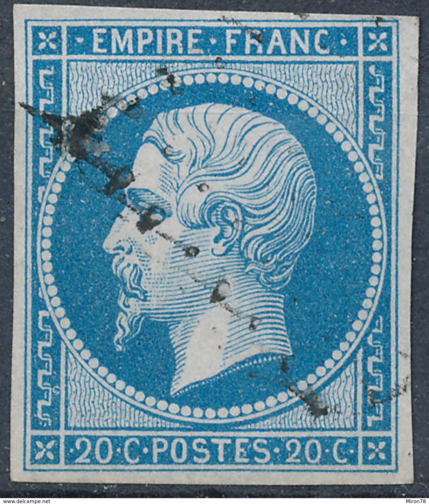 Stamp France Timbre 1853 20c Used Fancy Cancel  Lot#125 - 1853-1860 Napoleone III