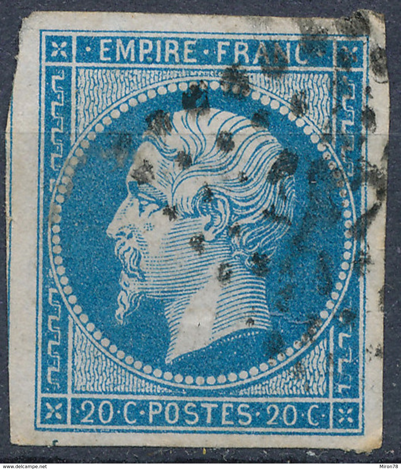 Stamp France Timbre 1853 20c Used Fancy Cancel  Lot#145 - 1853-1860 Napoleone III