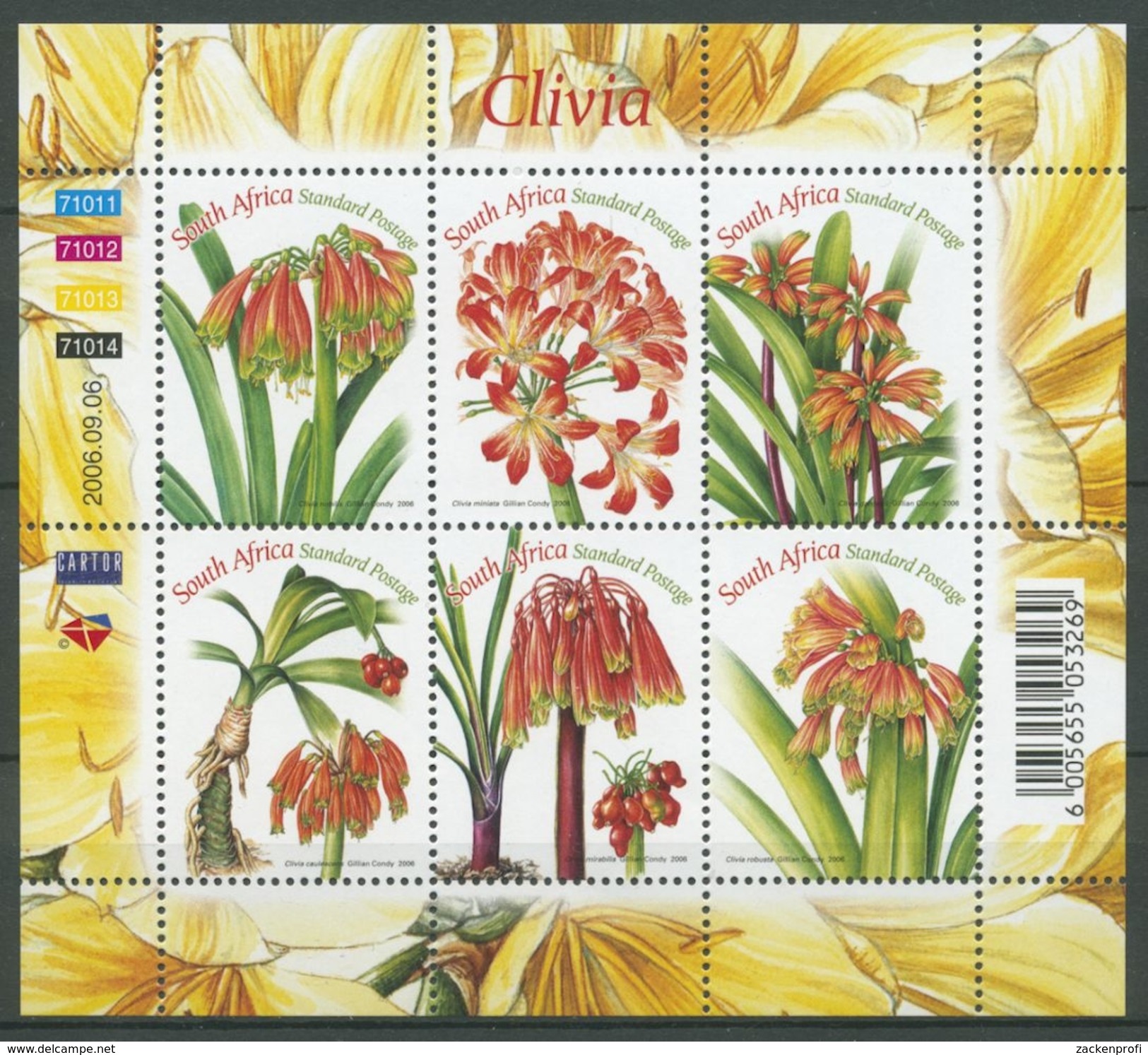 Südafrika 2006 Blumen Clivien Kleinbogen 1709/14 K Postfrisch (C25149) - Blocks & Sheetlets