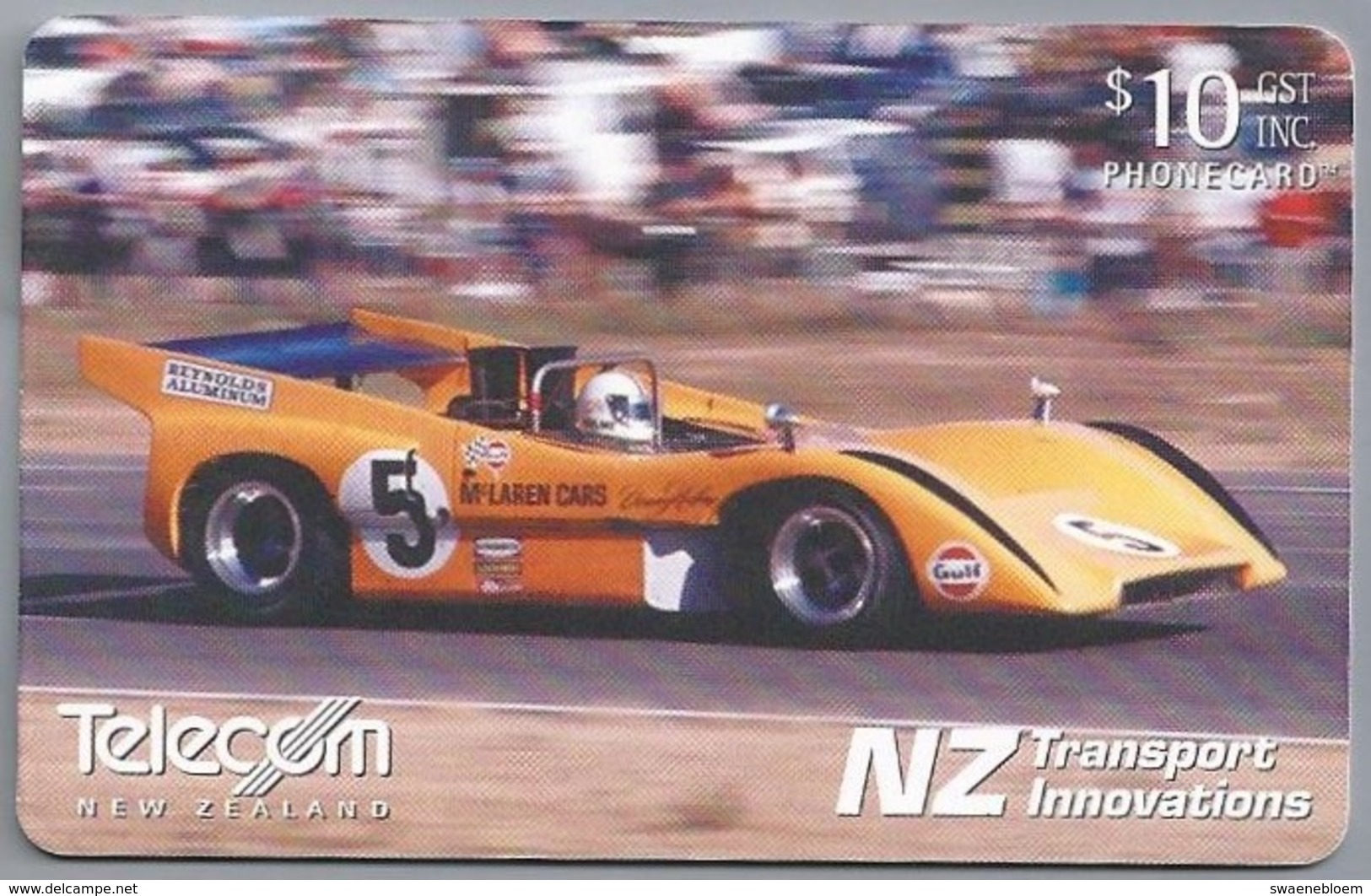 NZ.- TELECOM NEW ZEALAND PHONECARD. $ 10. McLaren Racing Cars.- 2 Scans. - Auto's