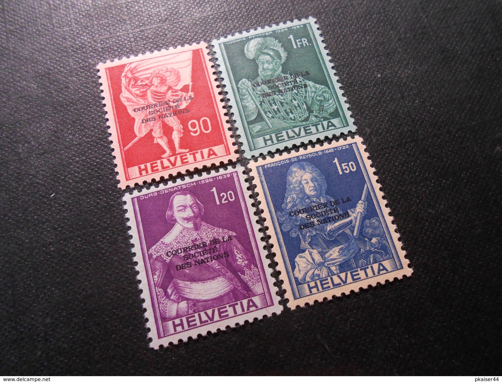 ZNr.84-87 - 90C/1.-/1.20/1.50Fr.**/MNH - Völkerbund (Dienstmarken) - D Ll - SDN  1944 - Z CHF 19.75 - Servizio