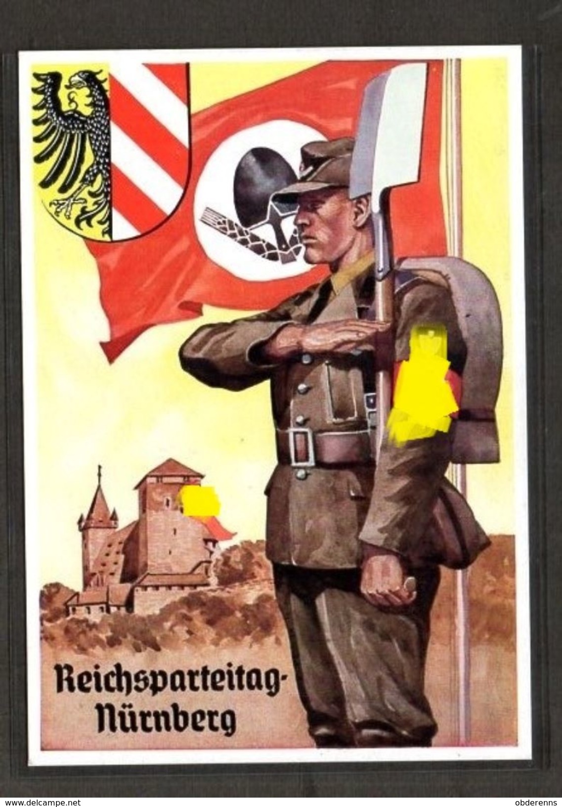 Col.  Ak Aus Serie Reichsparteitag 1938, Photo Hoffmann Nr. 38/10, RADMann Vor Nürnberger Burg! - Lettres & Documents