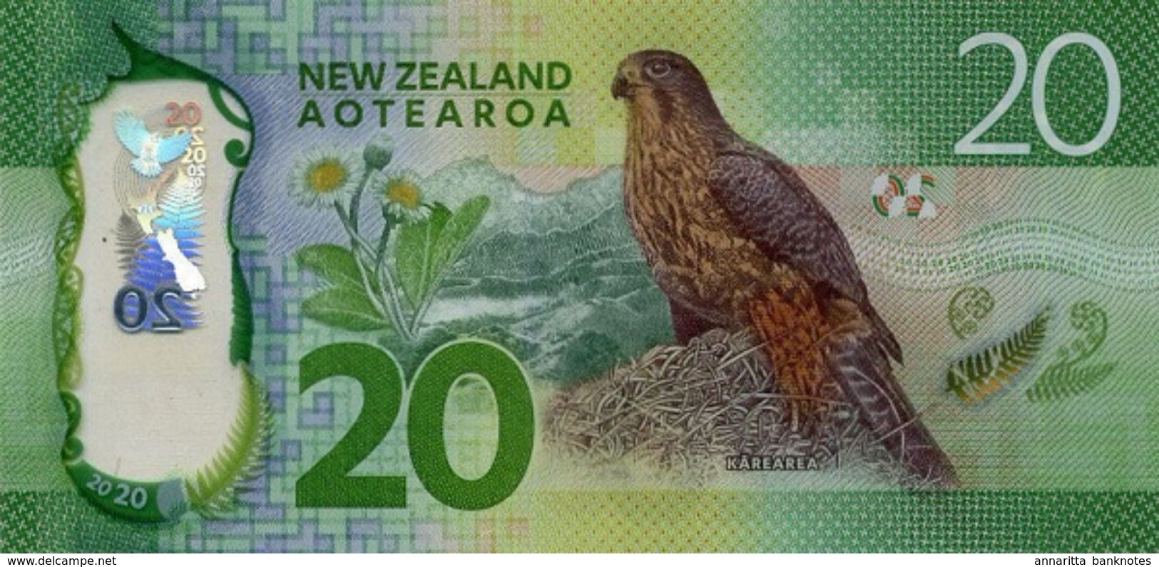 NEW ZEALAND 20 DOLLARS ND (2016) P-193a UNC [NZ139a] - Nieuw-Zeeland
