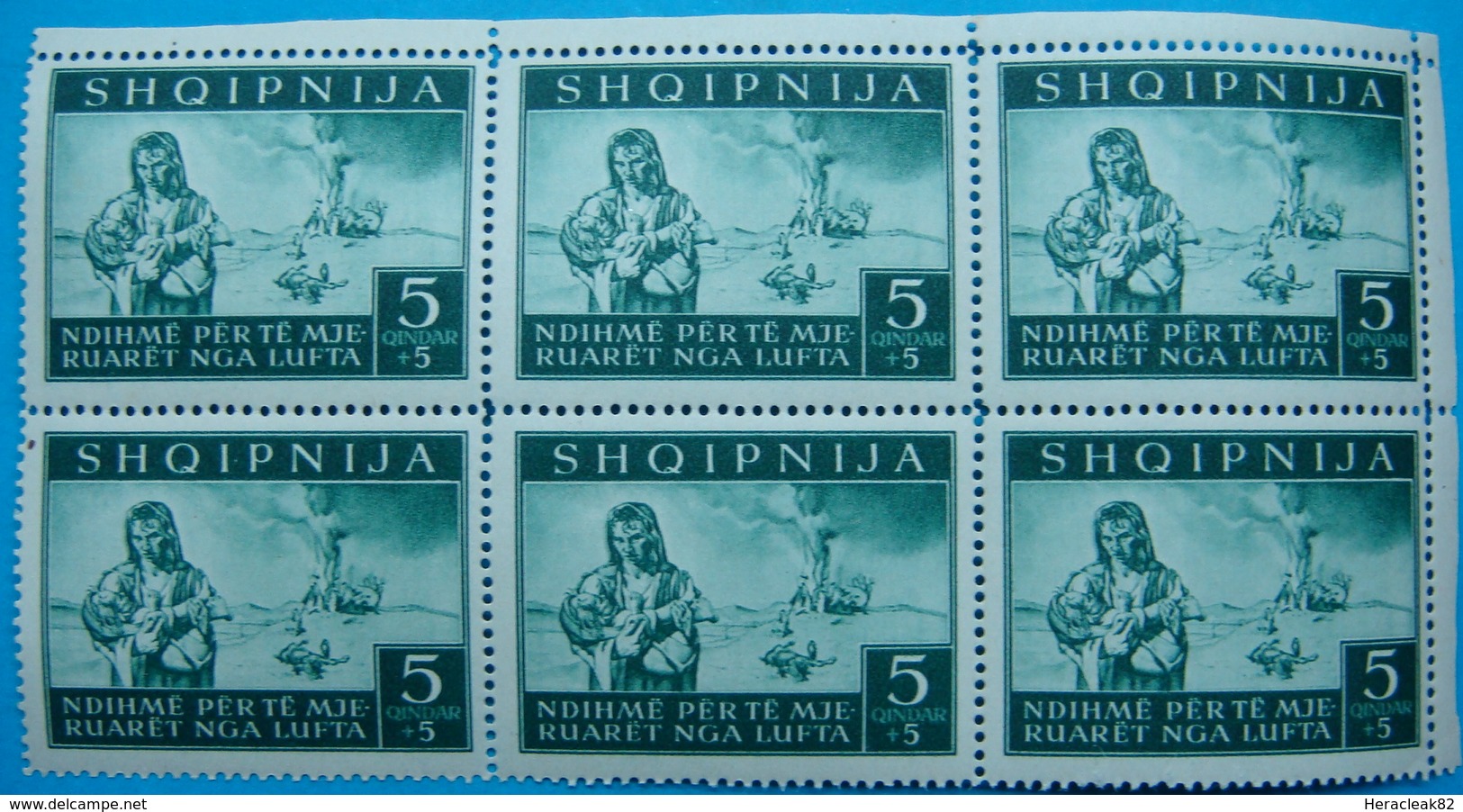 ALBANIA 6 STAMPS 5 QIND, NDIHME PER TE MBIJETUARIT NGA LUFTA  MNH - Albanie