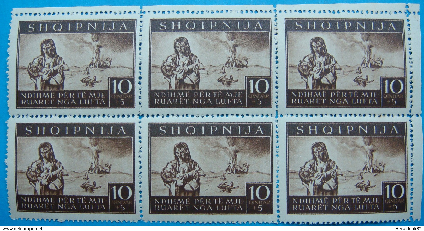 ALBANIA 6 STAMPS 10 QIND, NDIHME PER TE MBIJETUARIT NGA LUFTA  MNH - Albanie