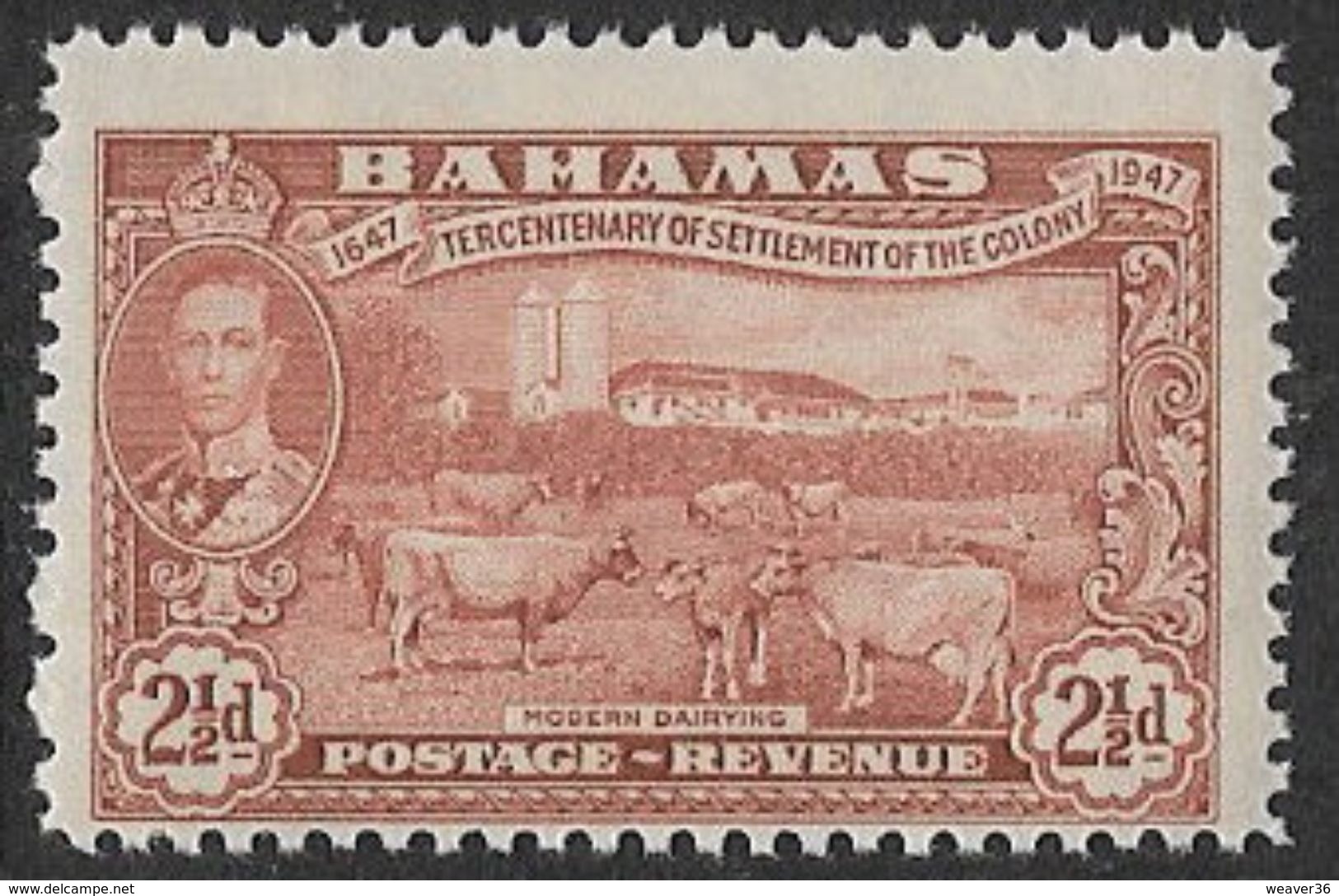 Bahamas SG182 1948 Tercentenary Of Settlement Of Eleuthera 2½d Unmounted Mint [35/29917/2D] - 1859-1963 Crown Colony