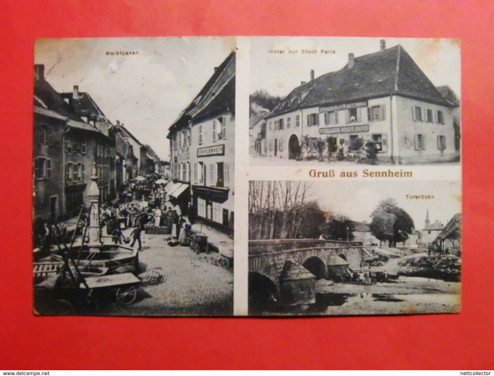 CPA OCCUPATION ALLEMANDE SENNHEIM CERNAY /GRUSS/RESTAURANT RUES 1913 - Other & Unclassified