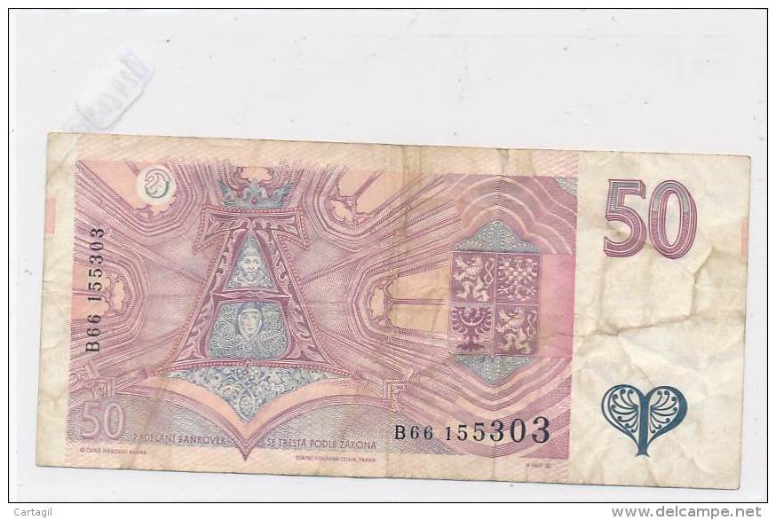 Billets -B2940-Tchécoslovaquie - 50 Korun  (type, Nature, Valeur, état... Voir  Double Scans) - Czechoslovakia