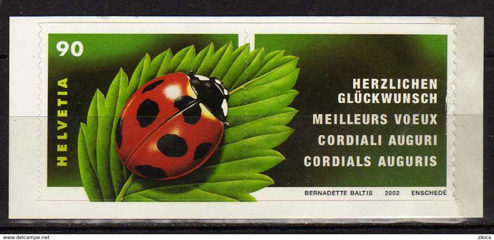 Switzerland 2002 Greeting Stamps - Insects.ladybug.MNH - Neufs