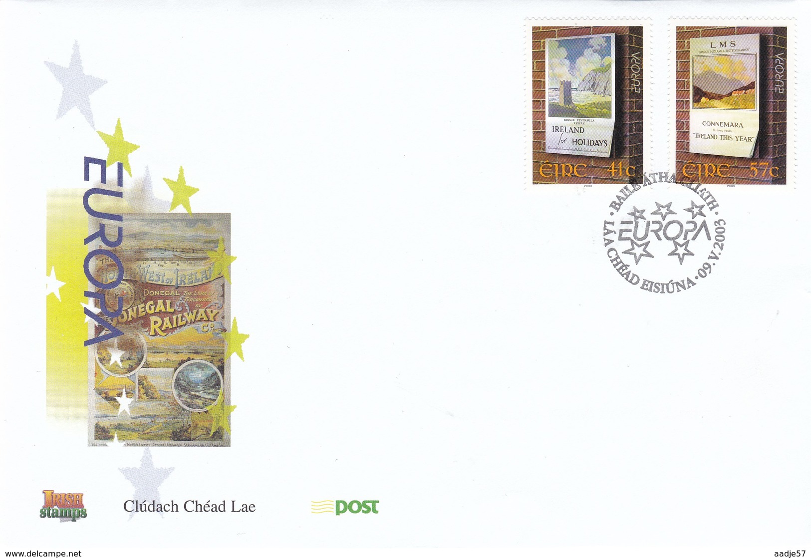 Ireland Irlande Eire FDC 09.05.2003 Europa Railway Posters - FDC