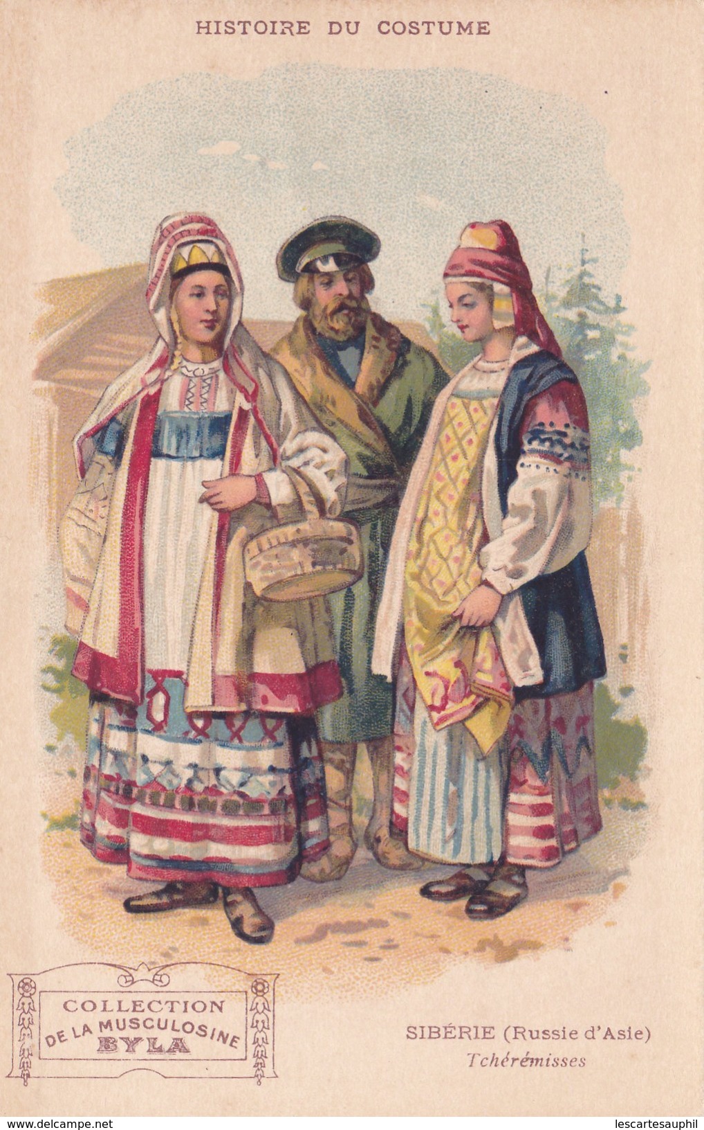 Siberie Russie D Asie Tchérémisses Histoire Du Costume Coll Musculosine BYLA Chromo - Autres & Non Classés