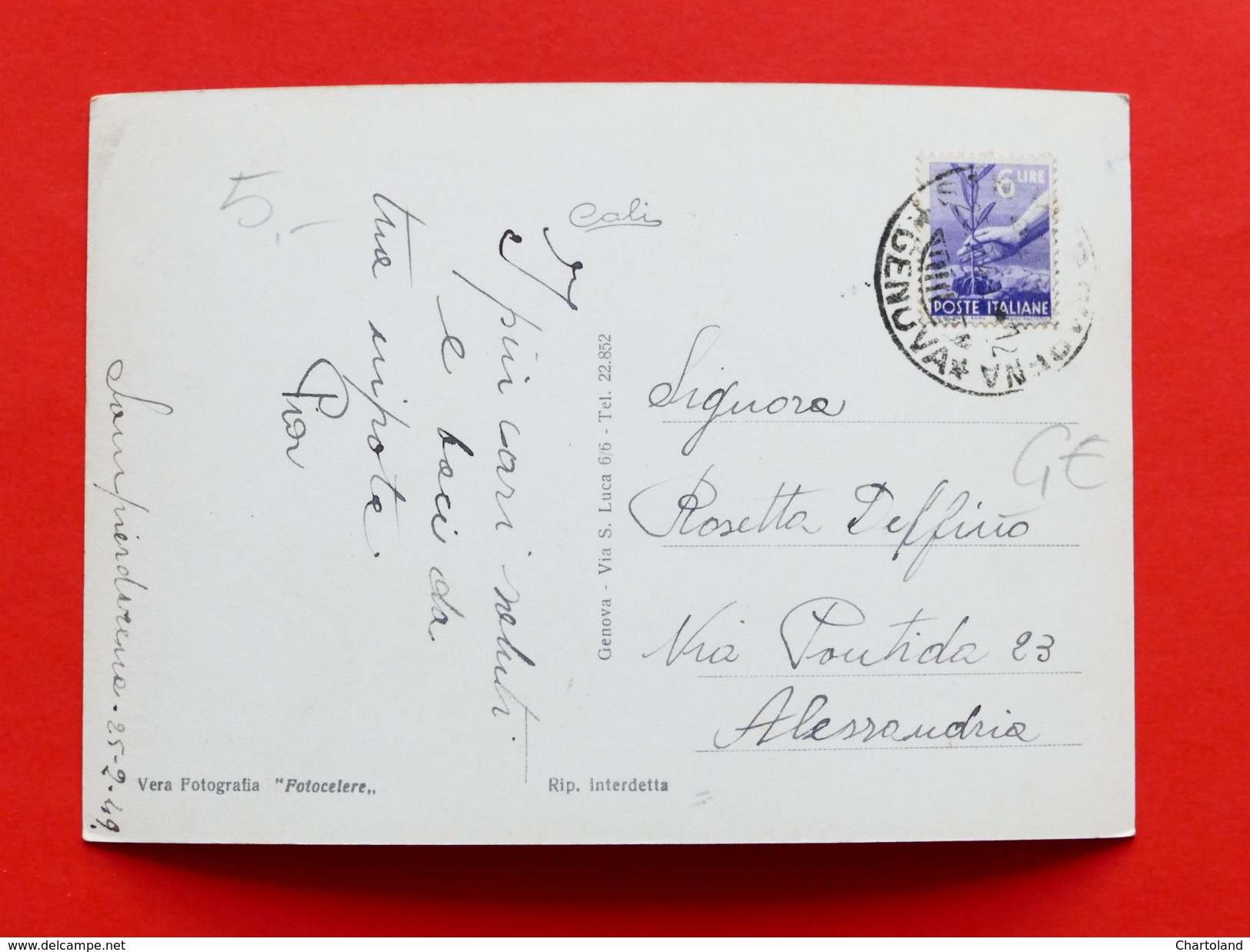 Cartolina Genova Sampierdarena - Via Cantore - 1949 - Genova (Genoa)